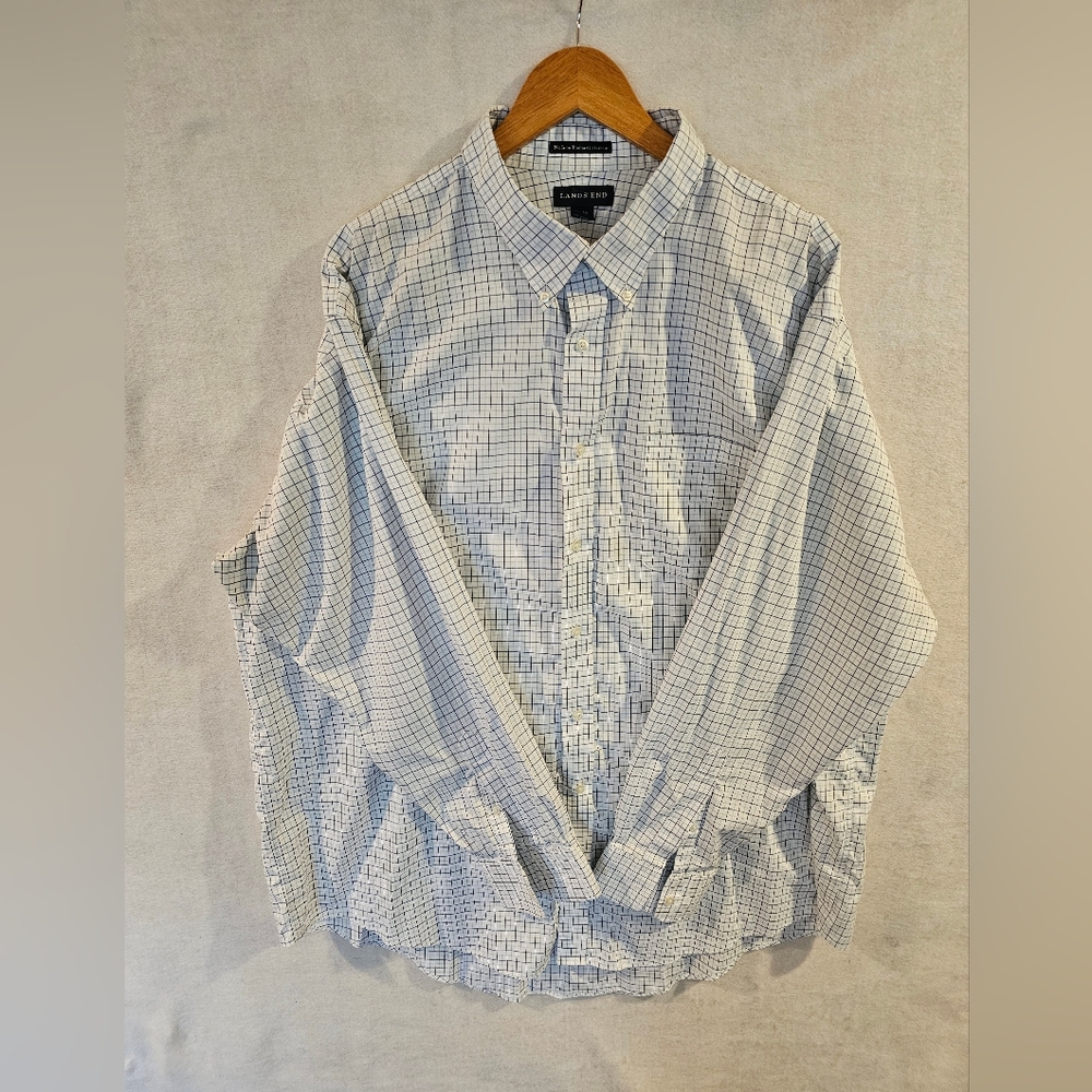 Lands' End Men's Multicolor Check Long Sleeve Shirt Size 19-36 Tall